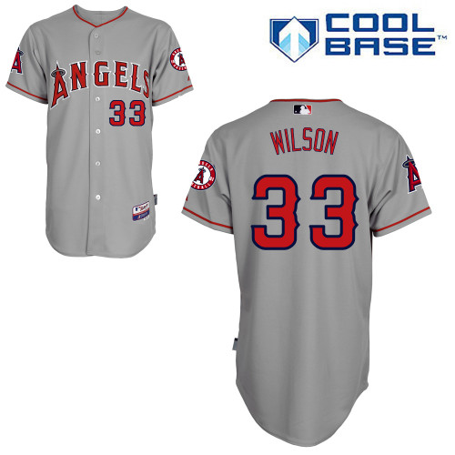 C-J Wilson #33 MLB Jersey-Los Angeles Angels of Anaheim Men's Authentic Road Gray Cool Base Baseball Jersey